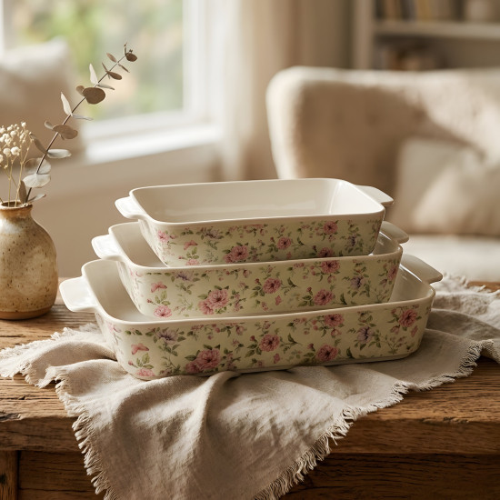 Porcelain Baking Dish Set 3 Pcs